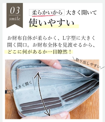 サロンドアルファード　ルクーチェ Ｌ字ファスナー 長財布