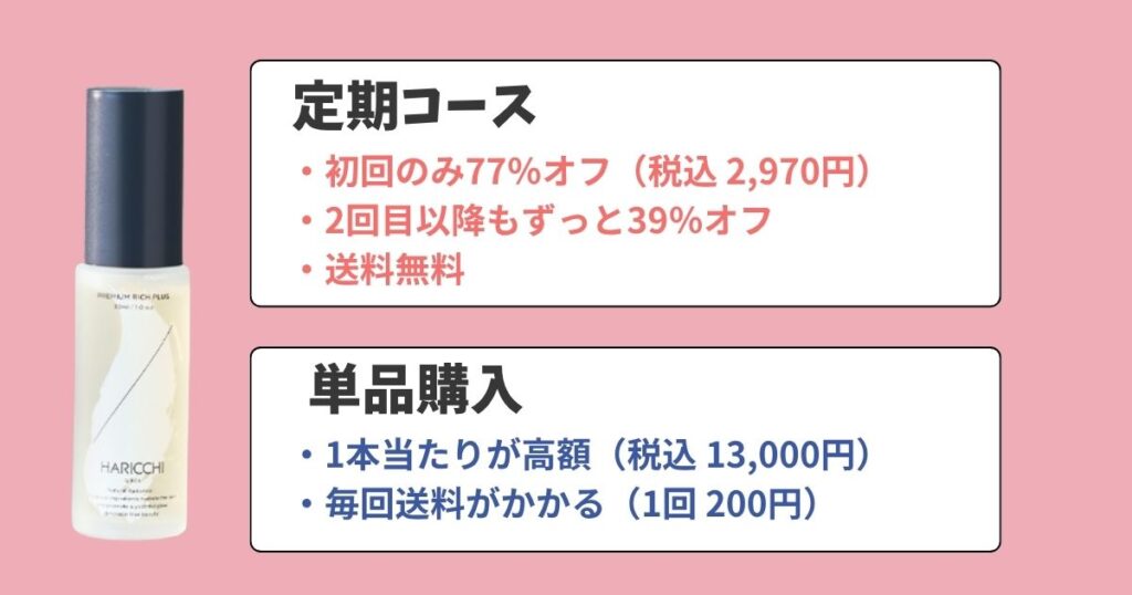 ハリッチ美容液が初めての人は「単品購入」と「定期購入」どちらを選ぶべき？