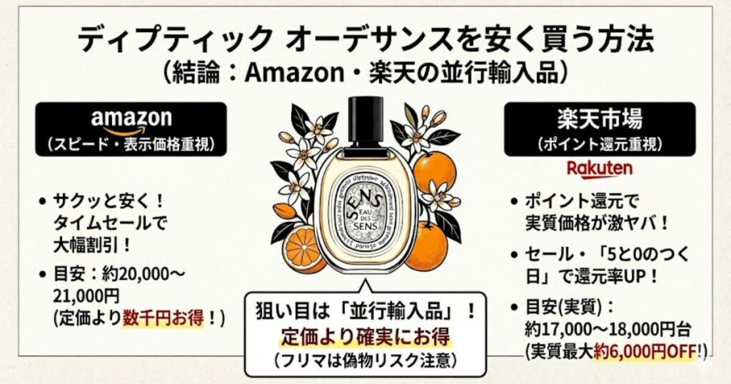 ディプティック オーデサンスを安く買う方法は？