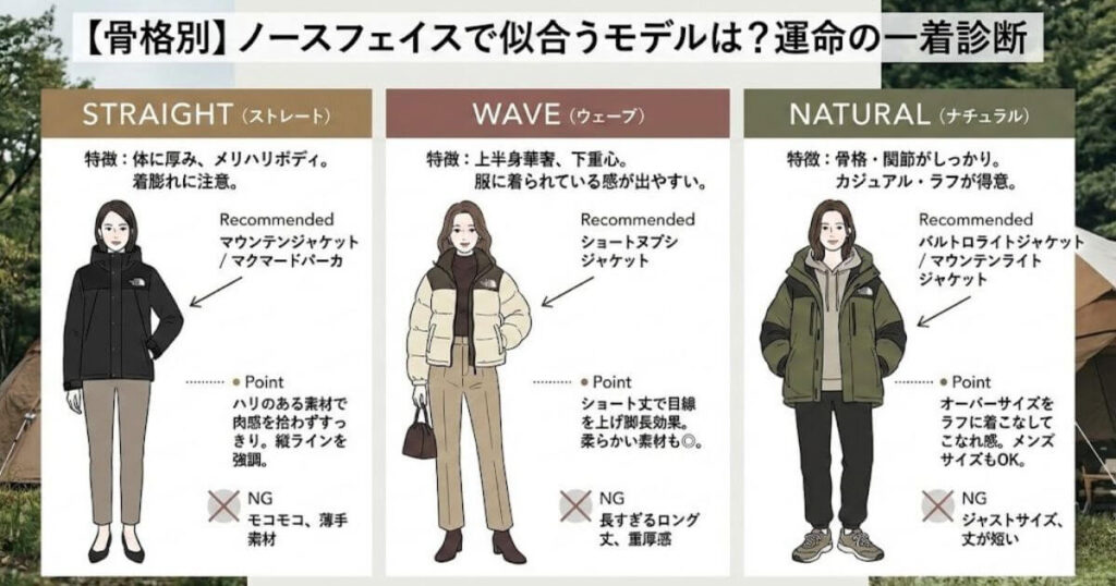 【骨格別】ノースフェイスで似合うモデルは?