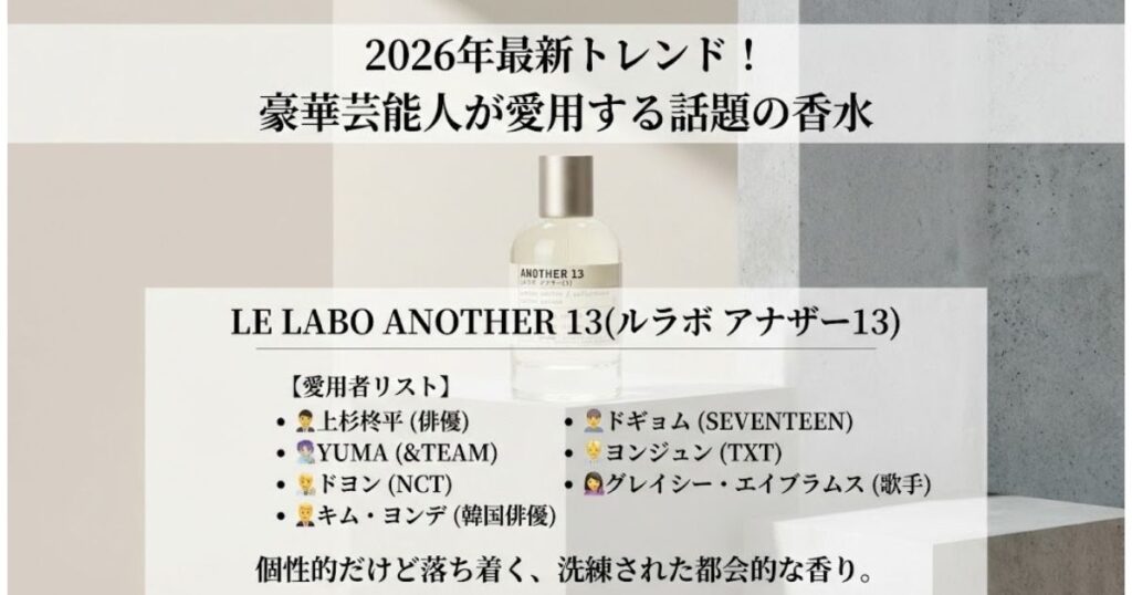 【最新】ルラボ アナザー13の愛用芸能人リスト！香りの魅力と口コミまとめ
