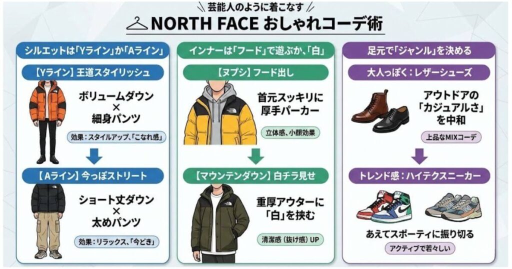 ノースフェイスのおしゃれコーデ術!