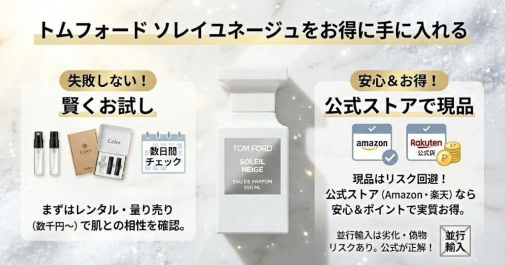 【最安値】トムフォード ソレイユネージュをお得に試す・買う方法
