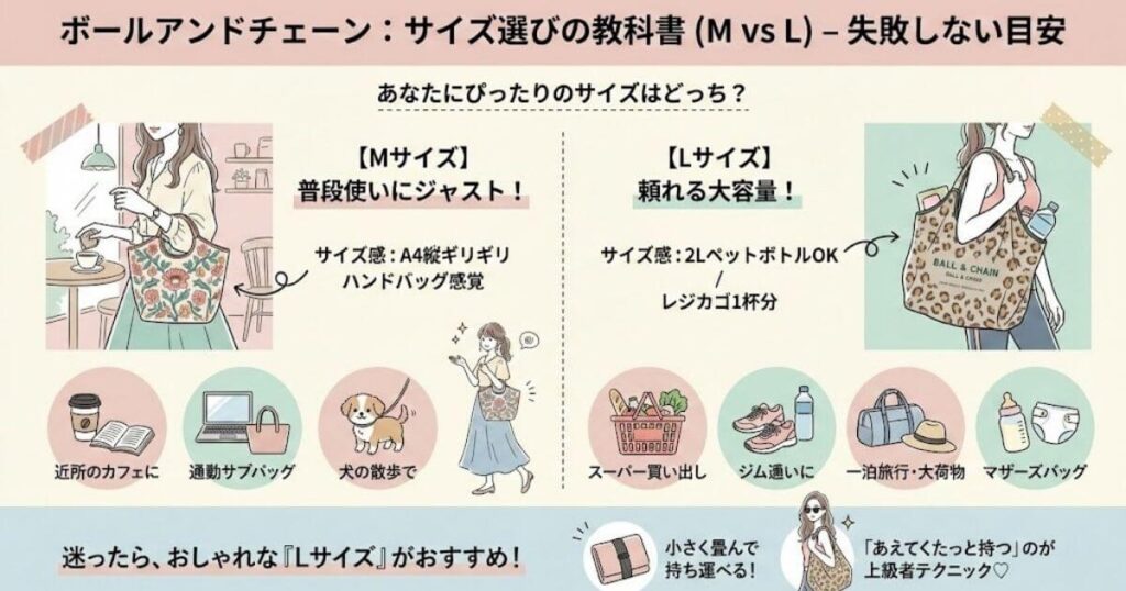 ボールアンドチェーン：MサイズとLサイズの違いと選び方