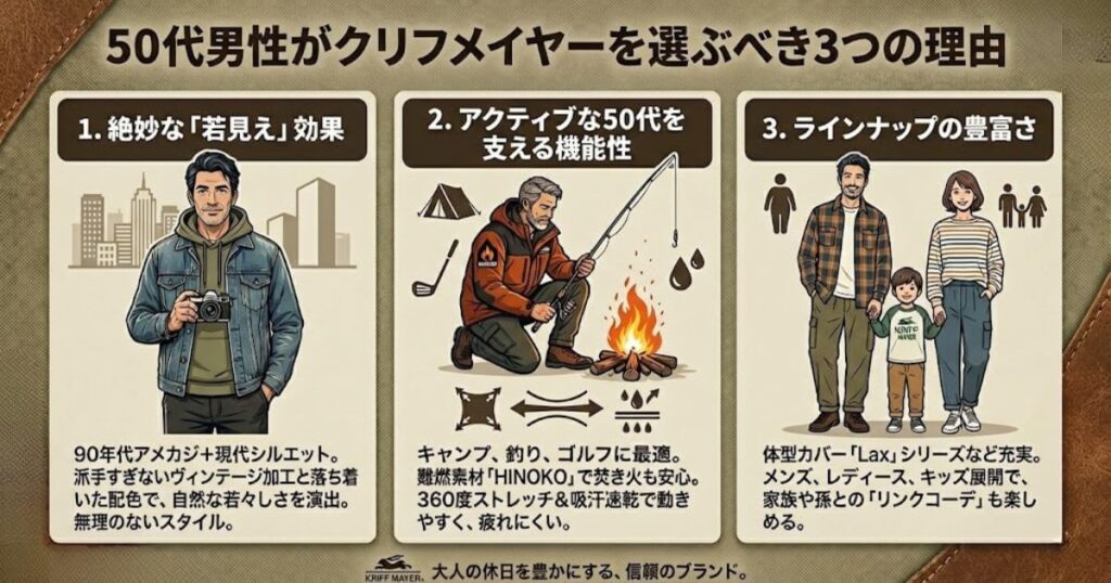 50代がクリフメイヤーを選ぶべき3つの理由