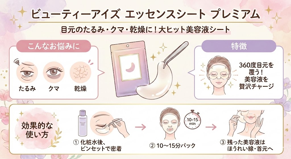 ビューティーアイズ エッセンスシート プレミアムプラス（目元用パック）