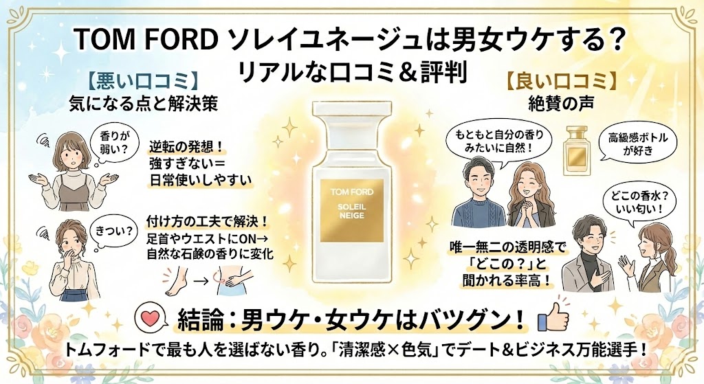 トムフォードソレイユネージュの良い口コミ評判