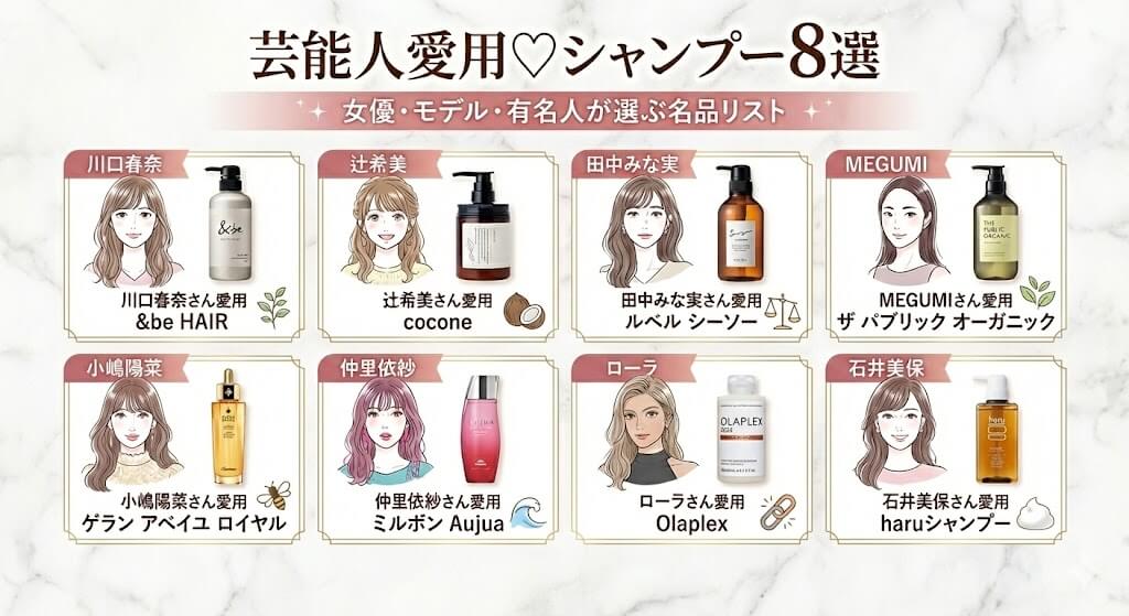 芸能人の愛用シャンプー8選【女優・モデル・有名人】
