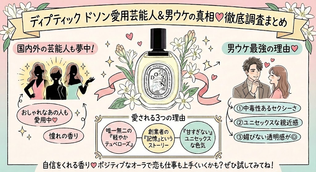 ディプティックドソン愛用する芸能人は?男ウケの真相を調査