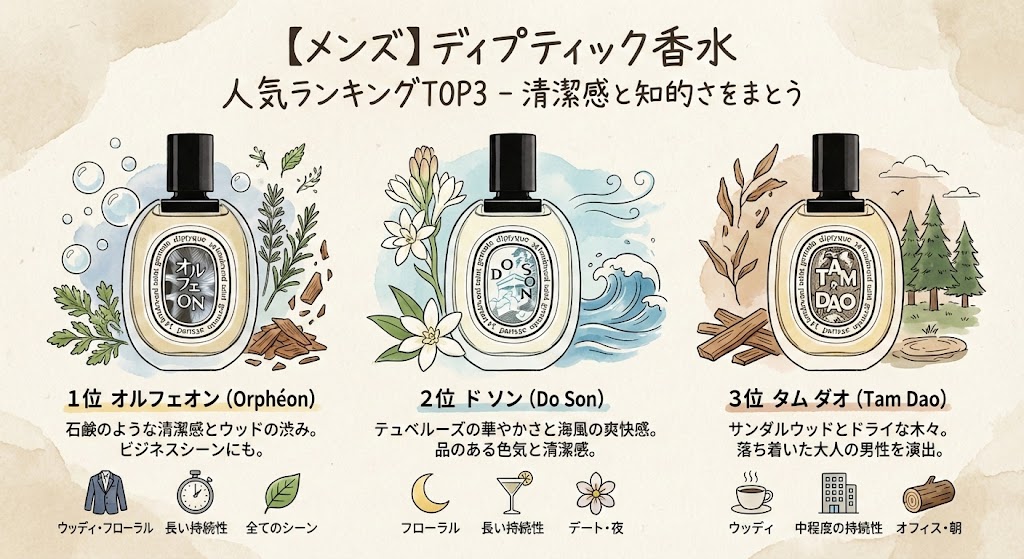 【メンズ】ディプティック香水の人気順ランキング