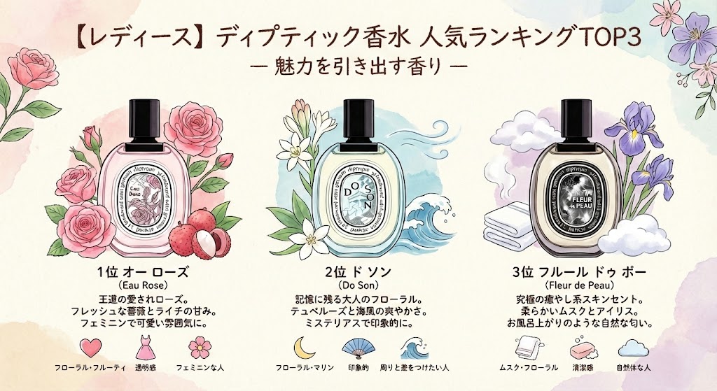 【レディース】ディプティック香水の人気順ランキング