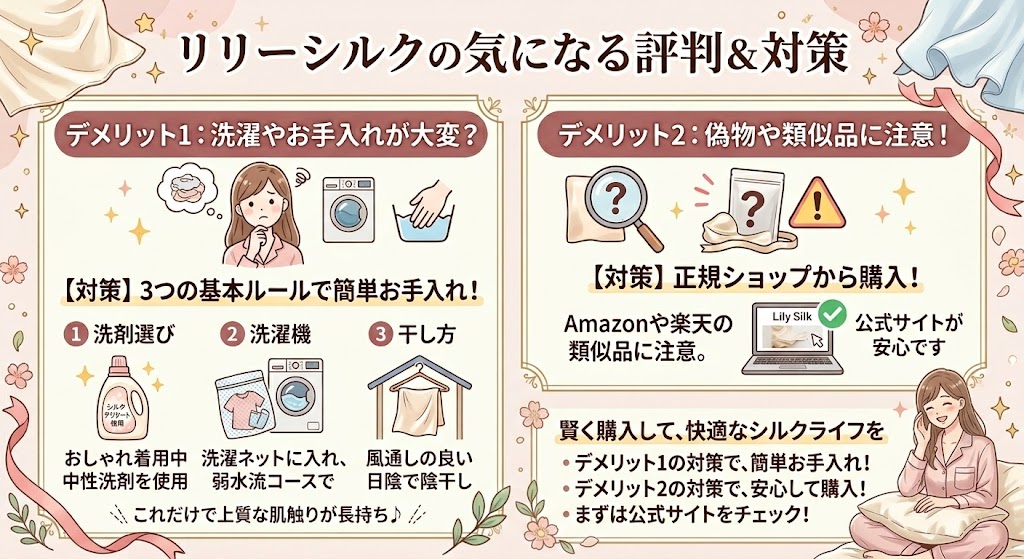 リリーシルクの悪い口コミ・評判は？（デメリットと対策）