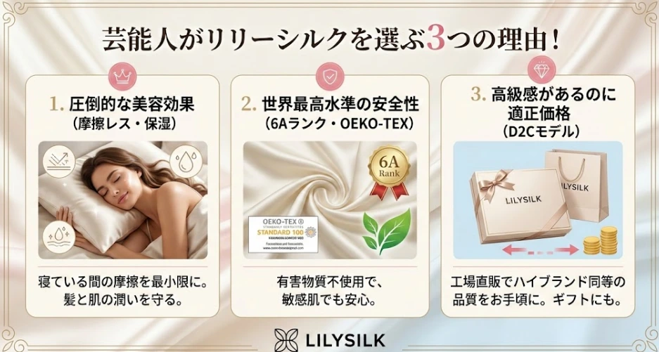 芸能人がリリーシルクを選ぶ3つの理由！