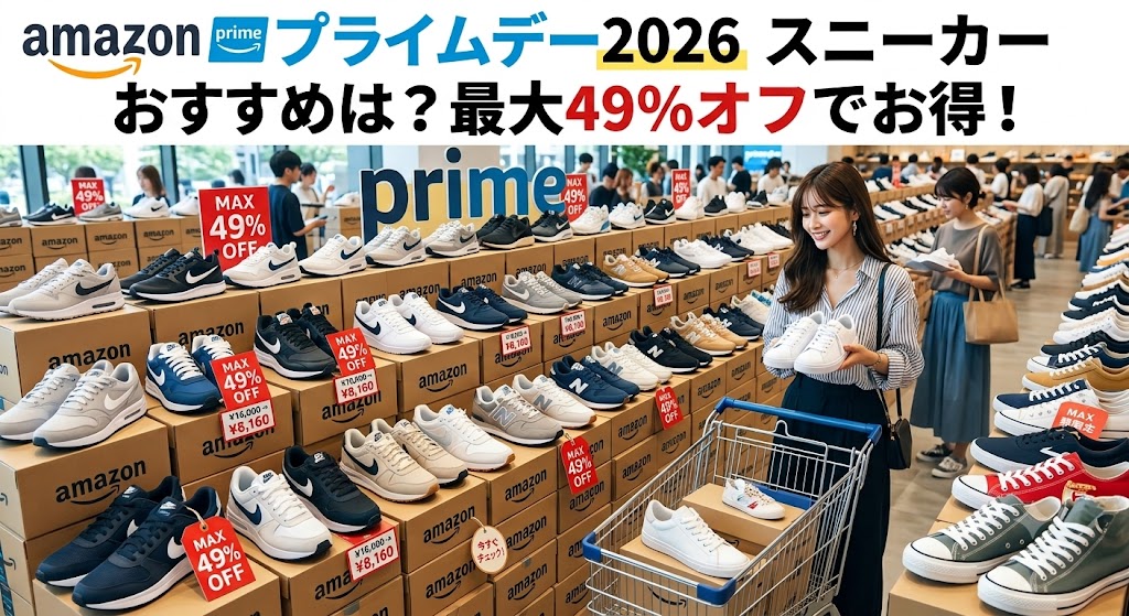 Amazonプライムデー2026スニーカーおすすめは?最大49%オフでお得まとめ