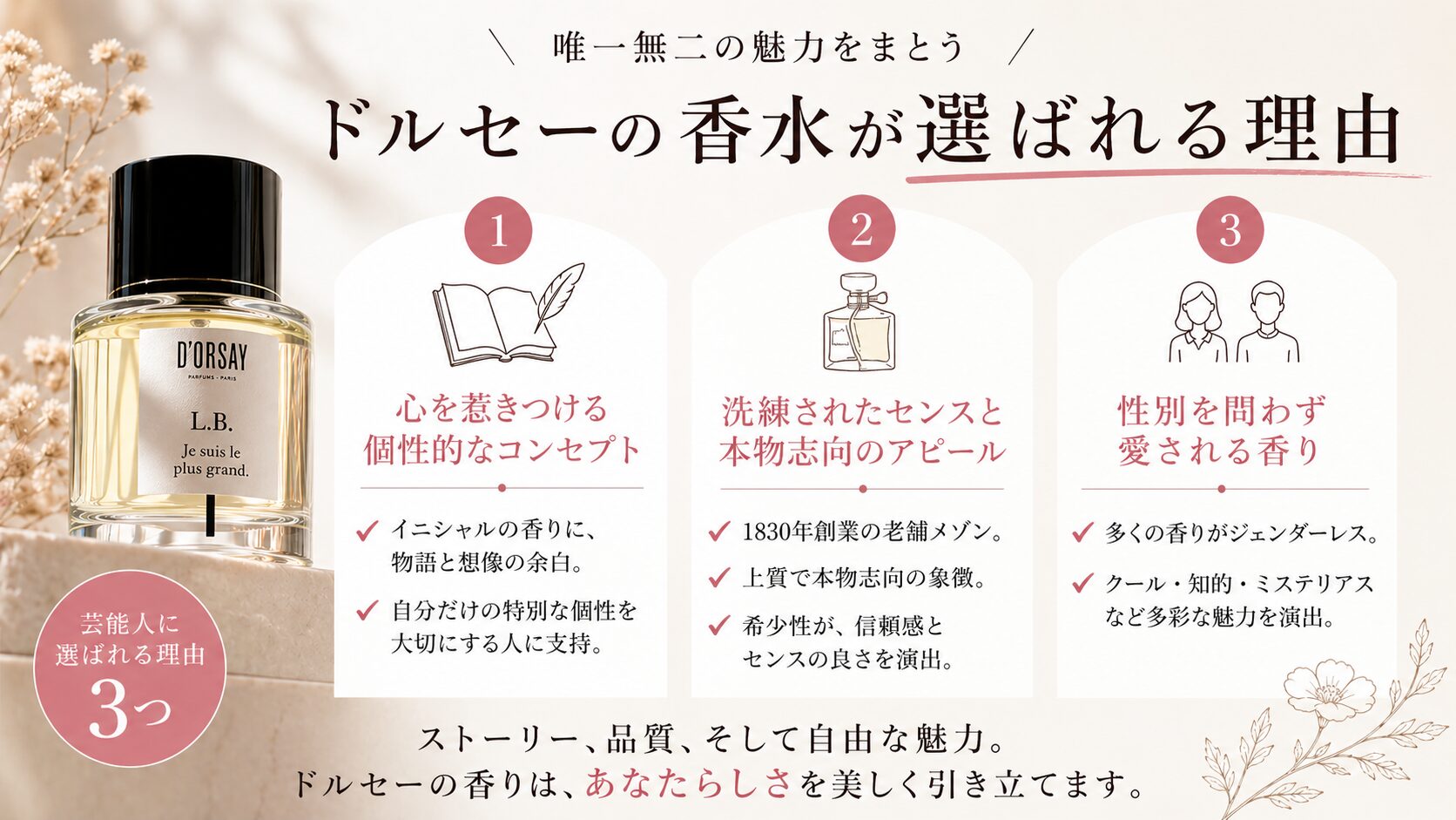 ドルセーの香水が芸能人に選ばれる理由