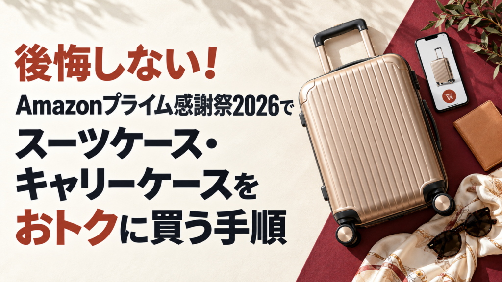 後悔しない！Amazonプライム感謝祭2026でスーツケース・キャリーケースをおトクに買う手順