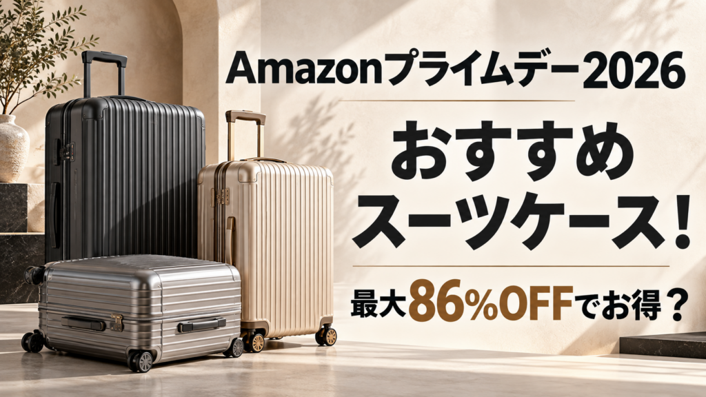 Amazonプライム感謝祭2026おすすめのスーツケース！【最大86％OFFでお得】まとめ