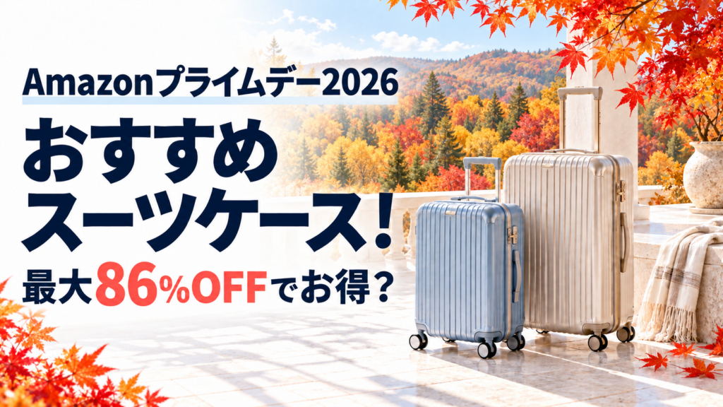 Amazonプライム感謝祭2026おすすめスーツケース！最大86％OFFでお得？