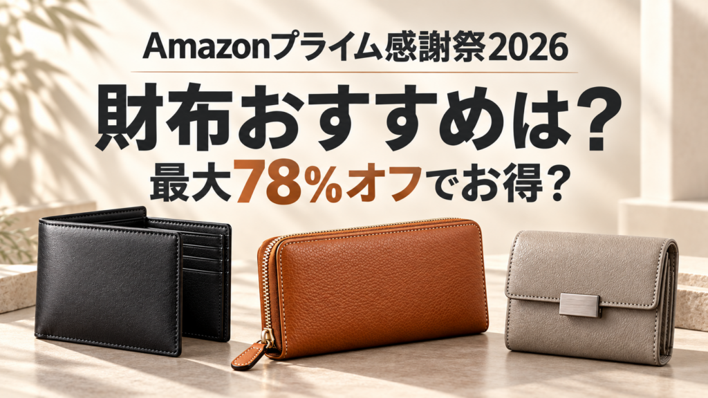 Amazonプライム感謝祭2026財布おすすめは？最大78％オフでお得まとめ